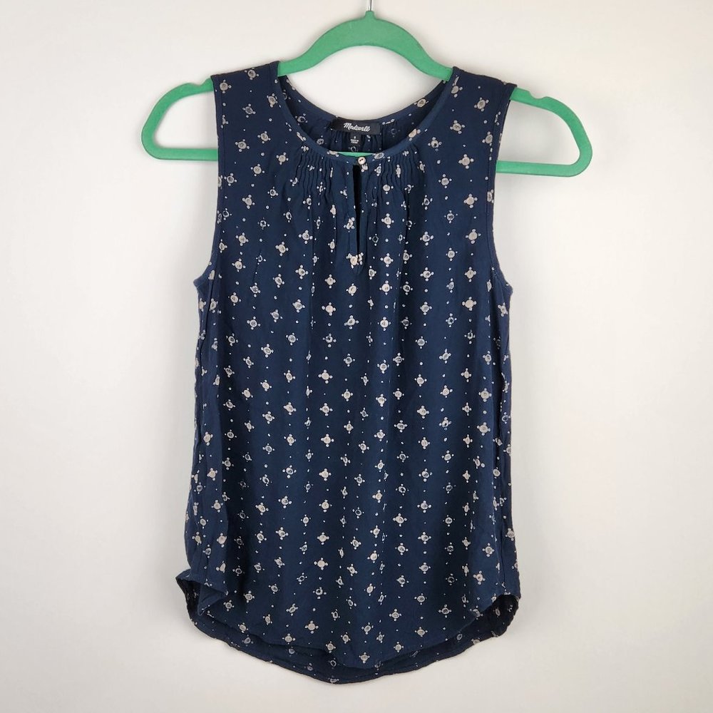 Madewell Memory Tank Blouse Medallion Dot sz S